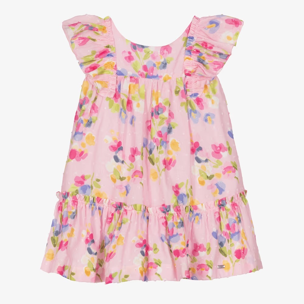 Mayoral Pink Floral Ruffle Sundress